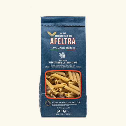 Penne Rigate di Gragnano IGP Afeltra 500g, pâtes artisanales tréfilées bronze - GILDA épicerie fine Genève