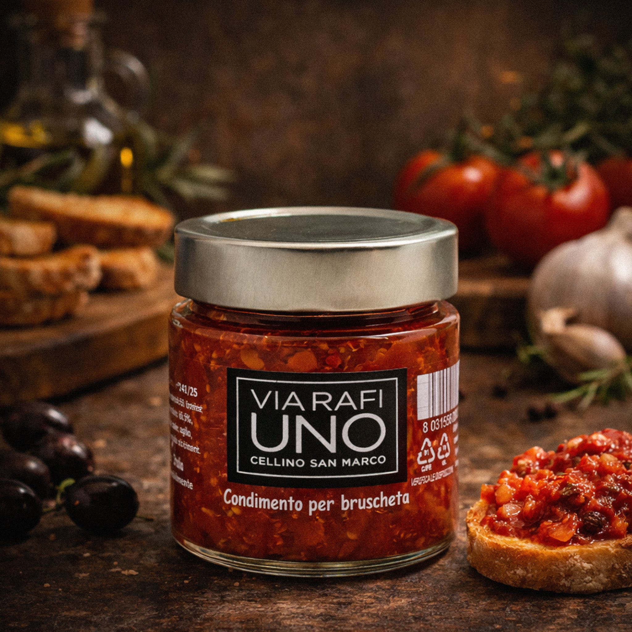 Bruschetta artisanale Via Rafi Numero Uno, sur tartines - GILDA épicerie fine Genève