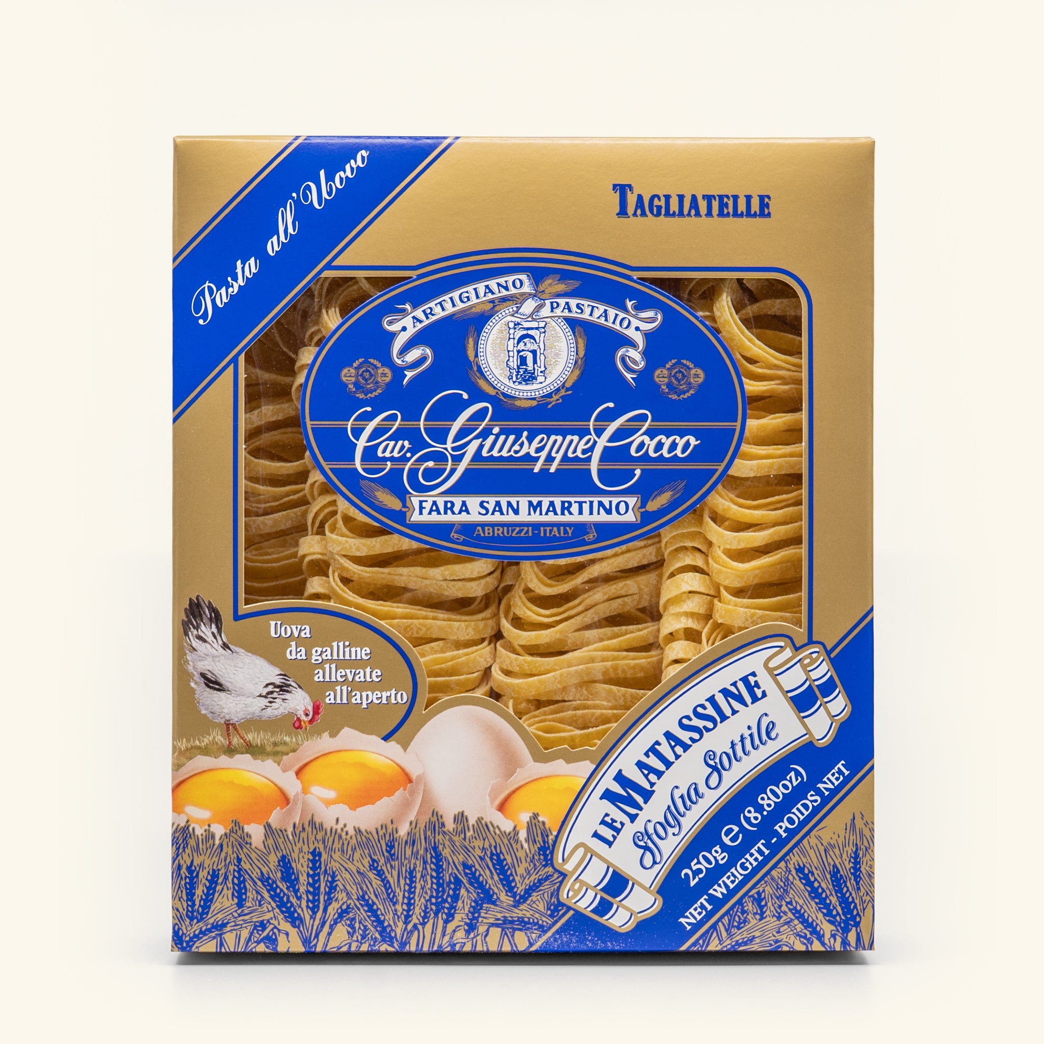 Tagliatelle aux oeufs Giuseppe Cocco 250g, pâtes artisanales italiennes - GILDA épicerie fine Genève