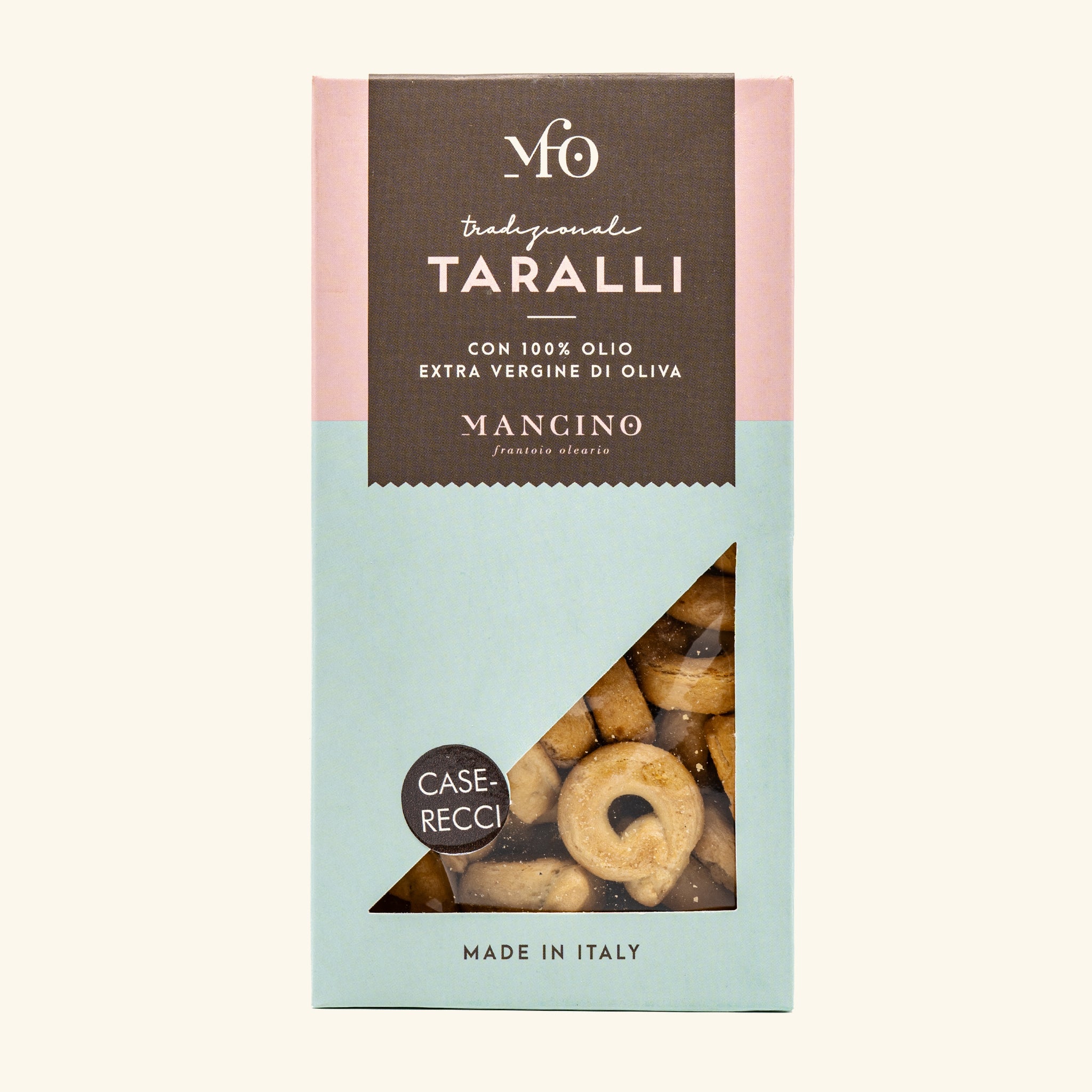 Taralli Caserecci Mancino 300g, biscuits apéritifs italiens artisanaux - GILDA épicerie fine Genève