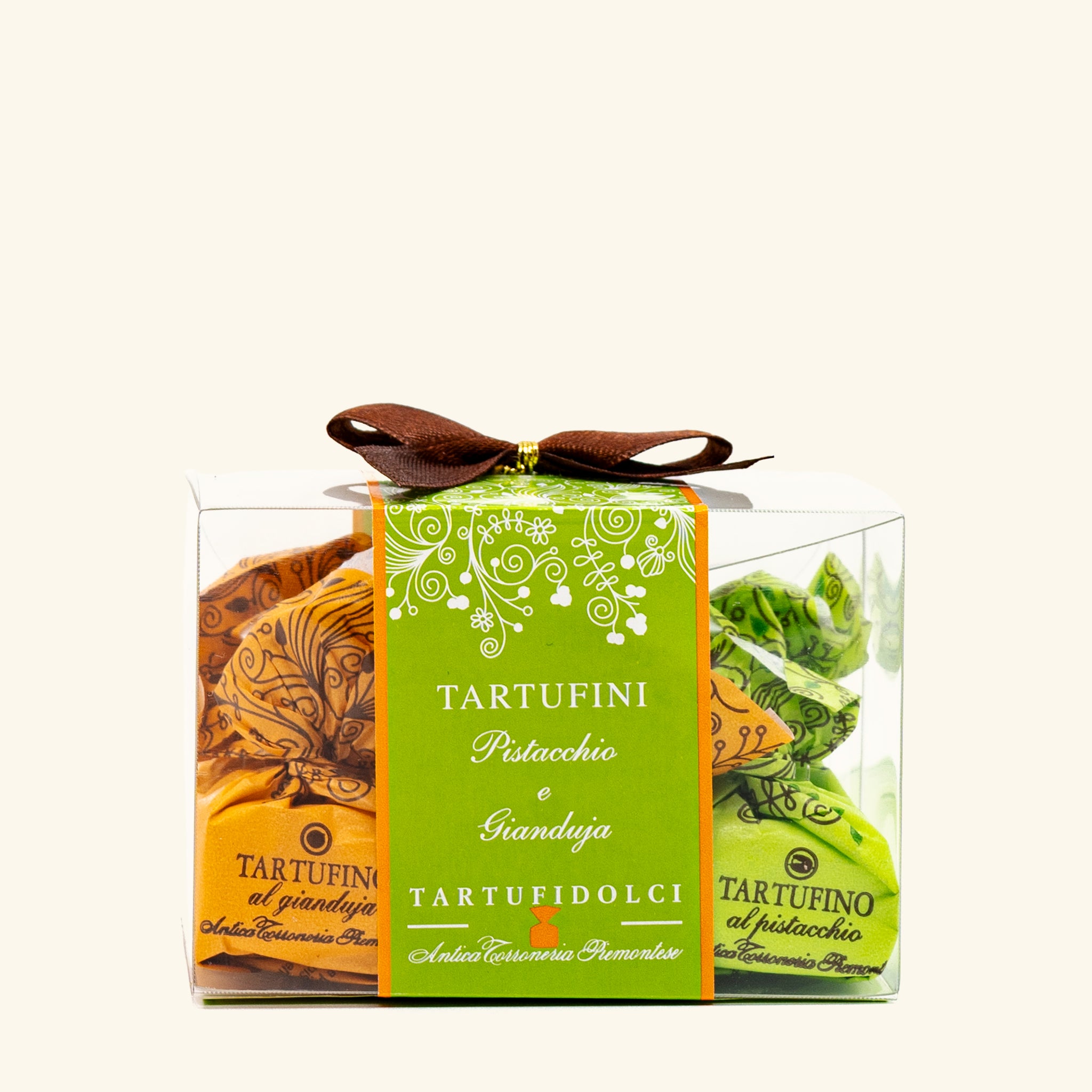 Tartuffini Pistache et Gianduja Antica Torroneria 63g, truffes chocolat piémontaises - GILDA épicerie fine Genève