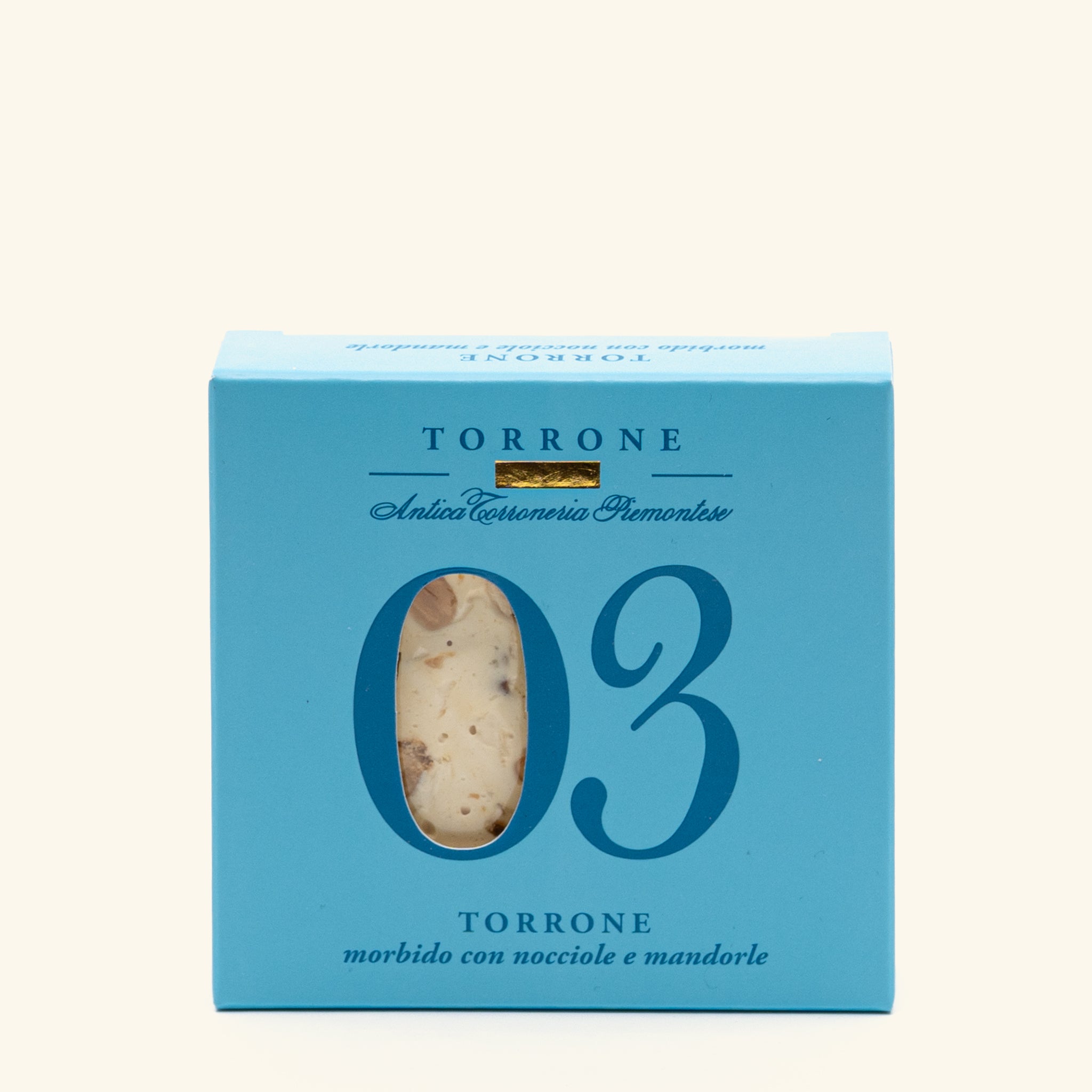 Nougat tendre aux noisettes et amandes Antica Torroneria 80g, torrone piémontais - GILDA épicerie fine Genève